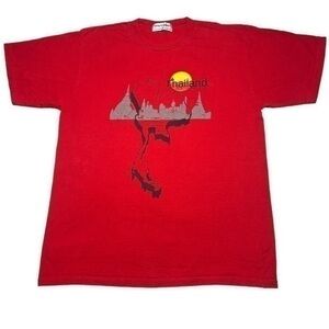 Thailand Graphic T-Shirt Mens Red With Map of Country Private Group Size L/XL?